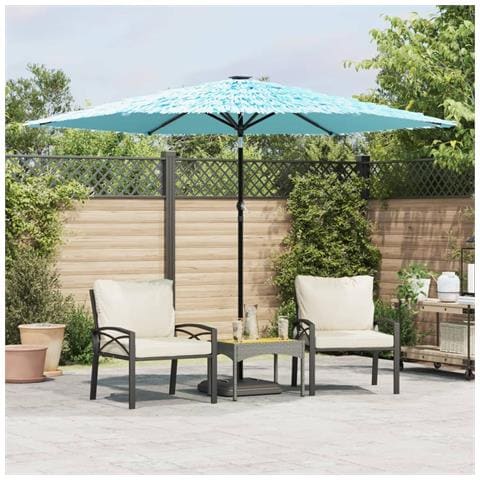 Ombrellone Giardino Con Palo In Acciaio Blu 288x288x225 Cm - Foto 1