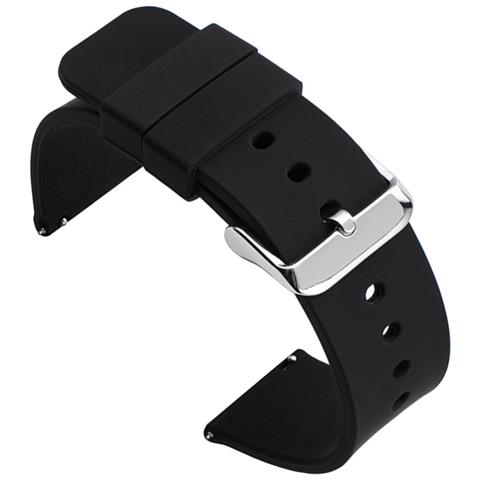 Cinturino Universale In Silicone Con Anse Naturali Black 24 Mm - Foto 2