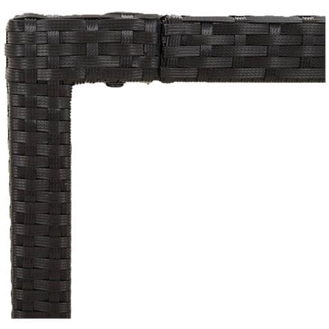 Set da Pranzo da Giardino 5 pz Nero con Cuscini in Polyrattan - Foto 10