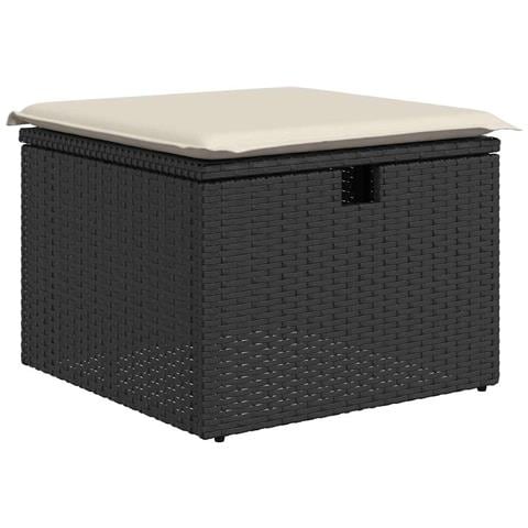 Set Divano da Giardino 6 pz con Cuscini Nero in Polyrattan - Foto 10
