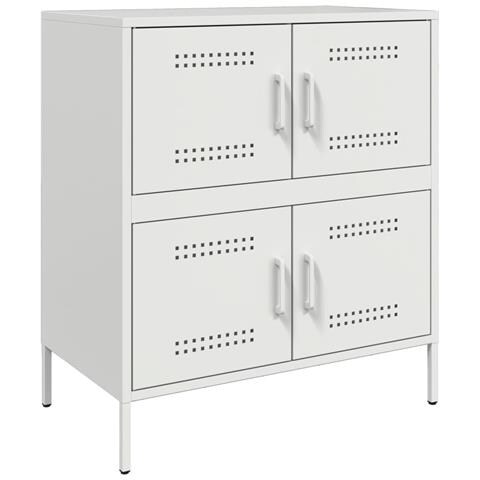 Credenza Bianca 68x39x79 Cm In Acciaio - Foto 1