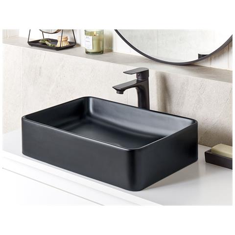 Lavabo Bagno Ceramica Nero 51 X 34 Cm Chivana - Foto 1