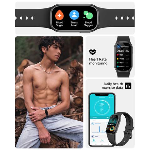 Smartwatch Con Chiamata Bluetooth E Monitoraggio Della Salute Black - Foto 6