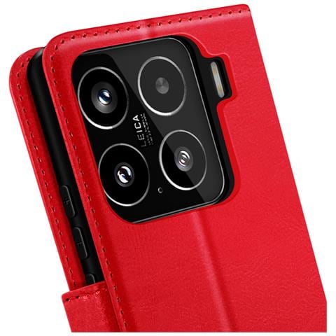 Custodia A Portafoglio Con Laccetto Per Xiaomi 15, Rosso - Foto 2
