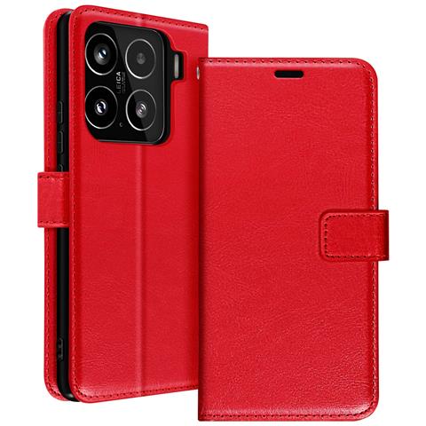 Custodia A Portafoglio Con Laccetto Per Xiaomi 15, Rosso - Foto 1