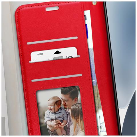 Custodia A Portafoglio Con Laccetto Per Xiaomi 15, Rosso - Foto 5