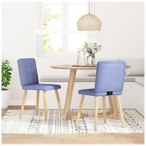 Sedie Da Pranzo 2 Pz Blu Jeans In Tessuto - Foto 2