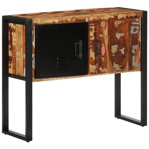 Tavolo Consolle Multicolore 90x35x75 Cm Legno Massello Recupero - Foto 1