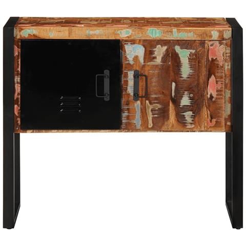 Tavolo Consolle Multicolore 90x35x75 Cm Legno Massello Recupero - Foto 2