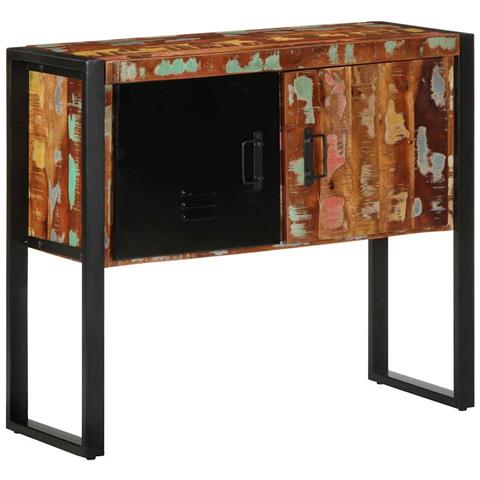 Tavolo Consolle Multicolore 90x35x75 Cm Legno Massello Recupero - Foto 3