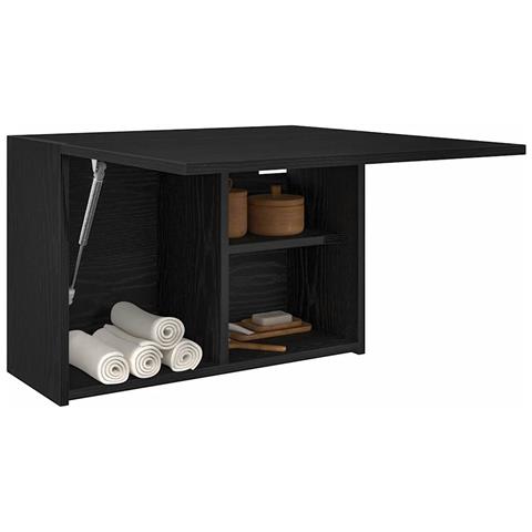 Mobile Da Bagno A Parete Nero 60x25x40 Cm In Legno Multistrato - Foto 1