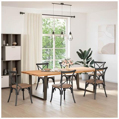 Gambe Tavolo Pranzo A V 2 Pz Naturale 100x(72-73,3)cm Acciaio - Foto 2