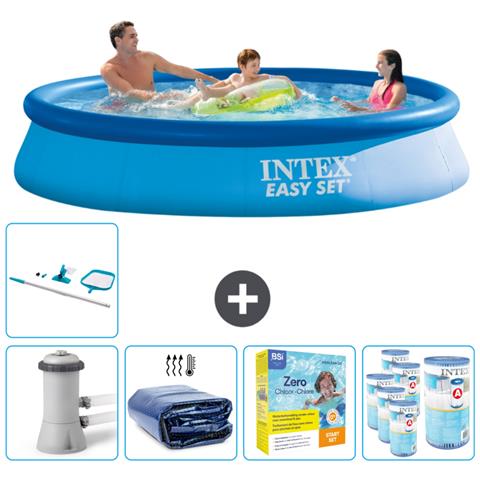 Piscina Fuori Terra - In Giro - 366x366x76 Cm - Blu - Include Accessori Coordinati Cb28 - Foto 1