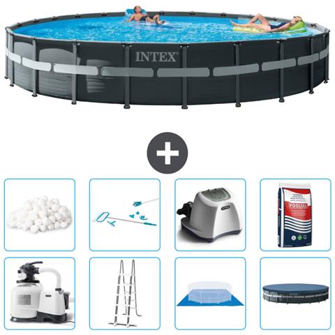 Piscina Fuori Terra - In Giro - 732x132 Cm - Grigio - Include Accessori Coordinati A3003 - Foto 1