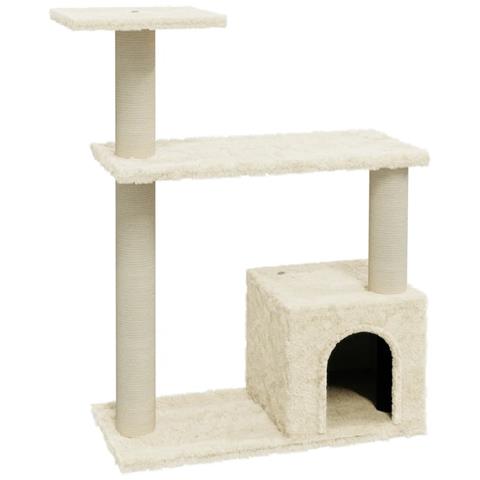 Lusso Casadino - Albero Per Gatti Con Tiragraffi In Sisal Crema 70 Cm - Foto 1
