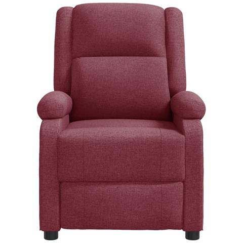 Poltrona Reclinabile In Tessuto Rosso Vino - Foto 2