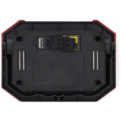 Lampada Da Lavoro A Led Ricaricabile Da 10w 1000lm Con Supporto A Magnete, Nero / Rosso - Foto 2