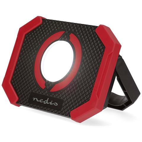 Lampada Da Lavoro A Led Ricaricabile Da 10w 1000lm Con Supporto A Magnete, Nero / Rosso - Foto 5