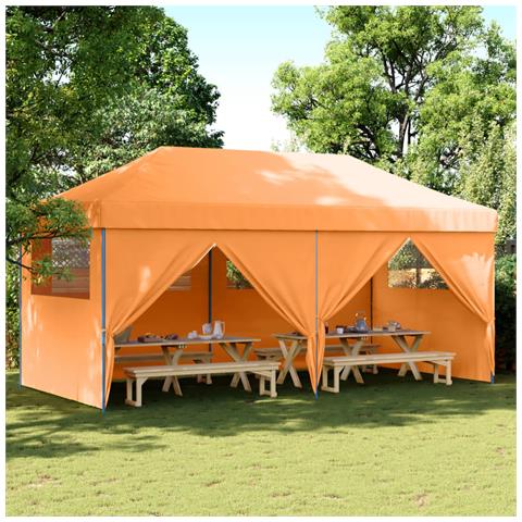 Tendone per Feste Pieghevole Pop-Up con 4 Pareti Arancione - Foto 2