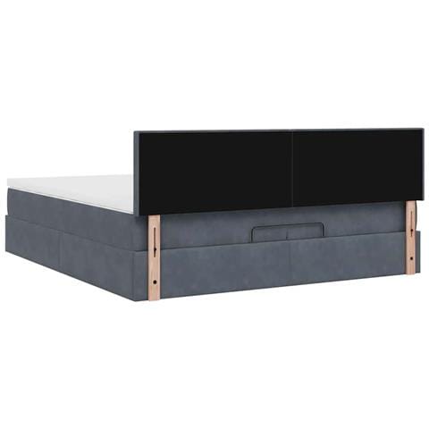 Struttura Letto Pouf con Materasso 200x200 cm in Velluto - Foto 9