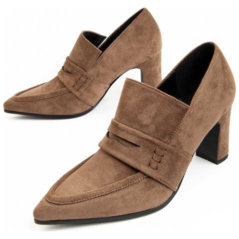 Scarpa Con Tacco Mibia Marrone Marrone Materiale Sintetico E Tessile - Foto 1