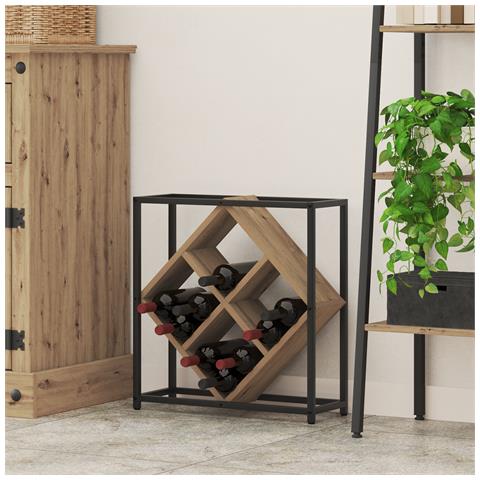 Portabottiglie Artisan in Quercia 51x18x52,5 cm in Legno Ingegnerizzato - Foto 2