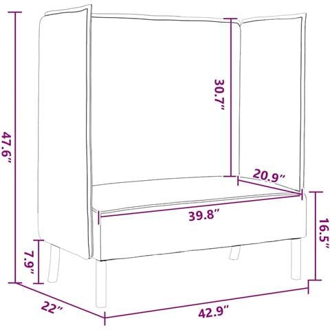Divano alto Grigio scuro 109 x 56 x 121 cm Tessuto - Foto 9