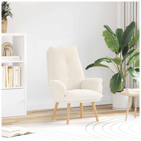 Sedia rilassante Crema 69 x 74 x 93 cm Tessuto - Foto 2