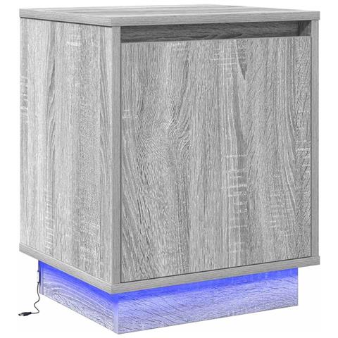 Armadio da Notte con Grigio 39 x 34.5 x 50 cm Legno multistrato - Foto 1