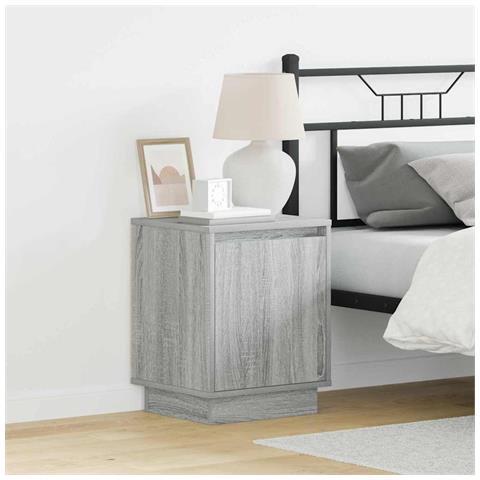 Armadio da Notte con Grigio 39 x 34.5 x 50 cm Legno multistrato - Foto 2
