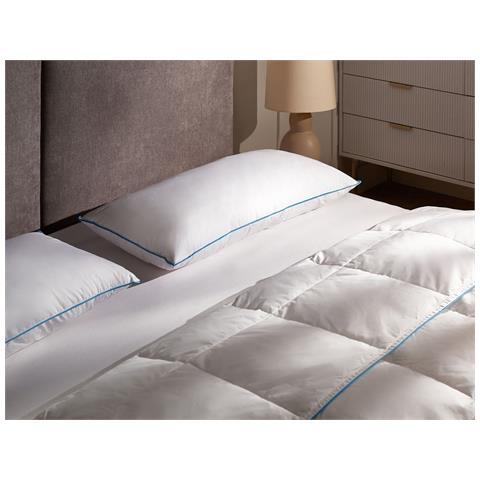 Guanciale Aneto Alto Piuma E Piumino D'anatra 40 X 80 Cm Bianco - Foto 1