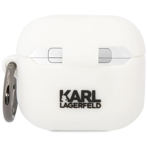 Airpods 3 Custodia In Silicone Karl Head 3d Luxury Antiurto, Bianco - Foto 2