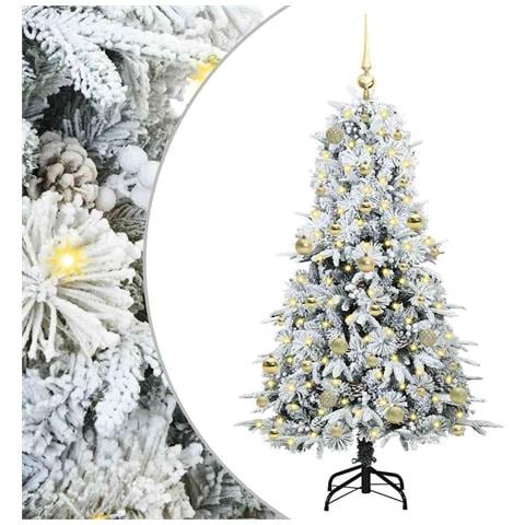 Albero di Natale Artificiale con Rami Pieghevoli Bianco 150 cm - Foto 1