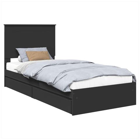 Letto con Contenitore Nero 100 x 200 cm Legno multistrato - Foto 1