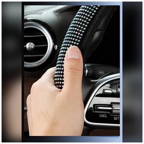 Coprivolante Elastico In Suede Con Diamanti - Misura Universale, Presa Migliorata - Foto 5