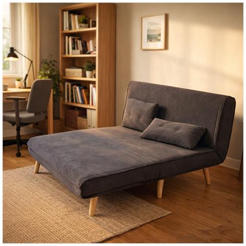 Ennis Divano Letto In Velluto A Coste Grigio A 2 Posti - Foto 5