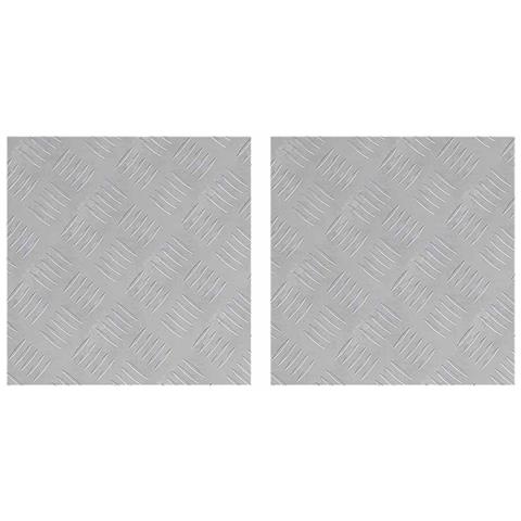 Dischi Quadrati 2 pcs Argento 40 x 40 cm Alluminio - Foto 1