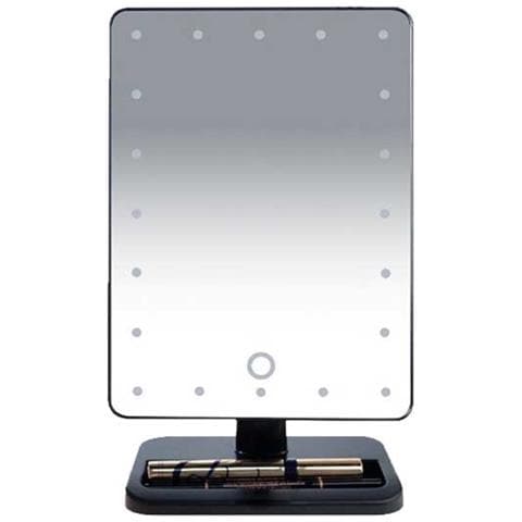 Specchio Da Trucco Da Tavolo Led Con Sensore Tattile E Rotazione A 360° - 20 Led Black - Foto 2
