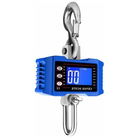 Bilancia A Gru Digitale 2000kg - Bilancia Sospesa Per Impieghi Gravosi Con Display Lcd, Alimentata A Batteria Blue - Foto 4
