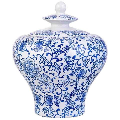 Vaso In Ceramica Bianca E Blu, D23x28h Cm - Foto 2
