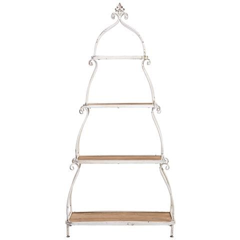 Scaffalatura In Legno E Metallo A 4 Ripiani, Marrone, 80,5x35,5x173h - Foto 2