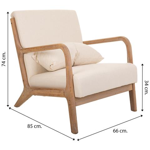 Poltrona In Legno Marrone 66x85x74 - Foto 7