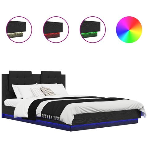 Struttura letto con testata Legno vecchio 140 x 200 cm - Foto 1