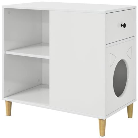 Casa per Gatti Bianco Lucido 72 x 42.5 x 70 cm - Foto 1