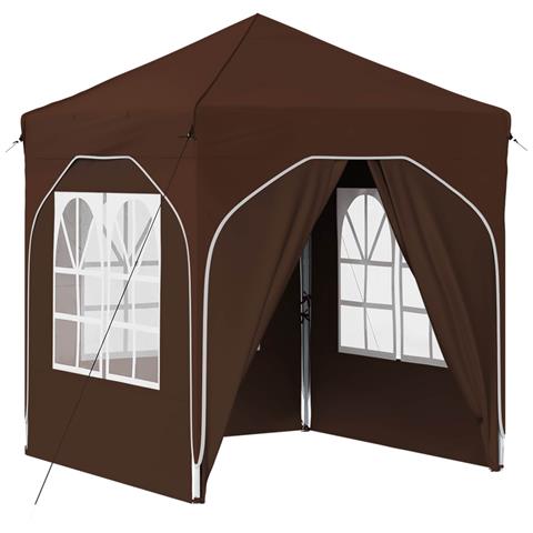 Tenda per feste a pop-up 192 x 192 x 245 cm Marrone - Foto 1