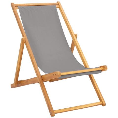 Sedia da spiaggia Grigio Chiaro Legno di teak solido - Foto 1