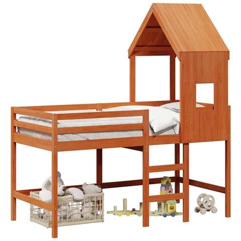 Struttura per letto soppalco Marrone Cera 90 x 190 cm - Foto 1