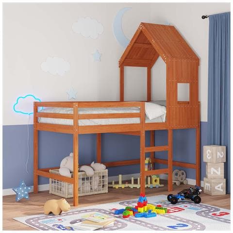 Struttura per letto soppalco Marrone Cera 90 x 190 cm - Foto 2