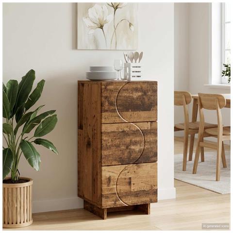 Credenza Legno antico 33,5 x 34,5 x 75 cm Legno ingegnerizzato - Foto 2