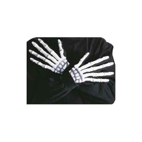 Guanti Scheletro 3D Fosforescenti su Guanto Colore Nero - Foto 1